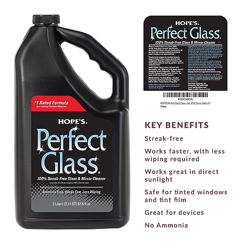 Perfect Glass Cleaner Spray Refill, Streak-Free, Ammonia-Free Window, Mirror, Screen, Tinted Glass, and Shower Door Cleaner, Indoor and Outdoor Glass Surfaces, 67.6 Ounce, Pack of 1 - view 2