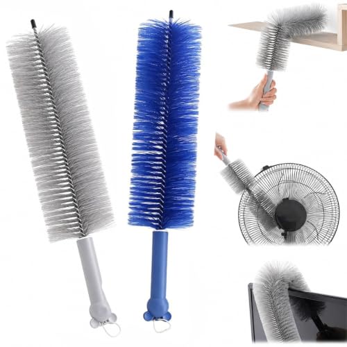 2026 New Bendable Microfiber Duster, Upgrade Reusable Bendable Cleaning Brush for Home Electric Fan Air Conditioner Car Vent Curtains Cleaner(2 Colors)