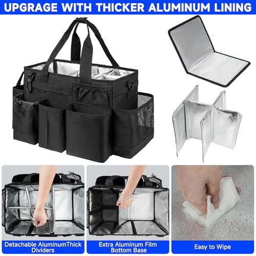 Cleaning Caddy Bag, Cleaning Supplies Organizer for Housekeepers, Housekeeping Caddy with Handle and Detachable Padded Cushion, Black - view 2