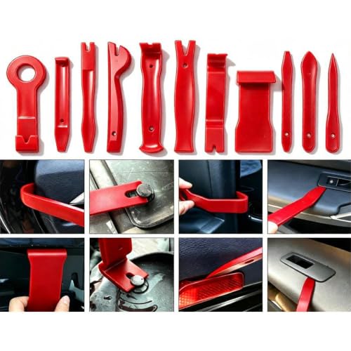 19Pcs Trim Removal Tool Set, Car Panel Door Audio Trim Removal Tool Kit for Automotive Auto Clip Pliers Fastener Remover Nylon Tool Set Vehicle Dash Radio Audio Installer with Storage Bag AUTR19NRD - view 5
