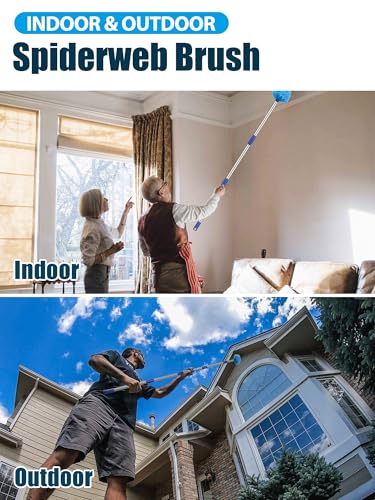Cobweb Duster with Extension Pole, Outdoor Spider Web Brush with 6 ft Long Handle, Metal Cob Web Remover for High Ceilings Fans Indoor Cleaning, Medium-Stiff Bristles Dust Brush, Lightweight Cleaner - view 5