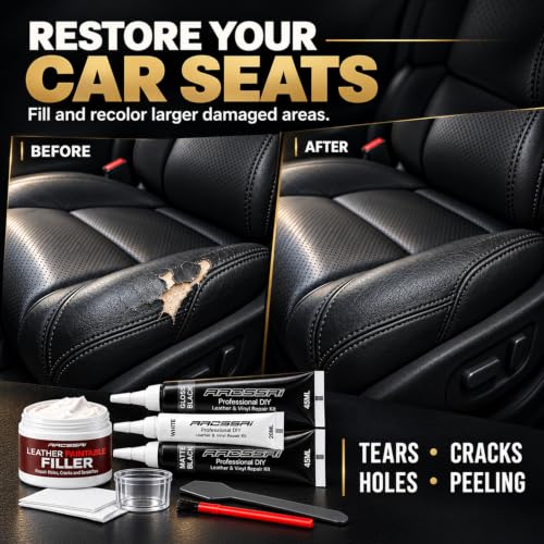 Black Leather Repair Kit with Filler for Larger Damaged Areas - view 3