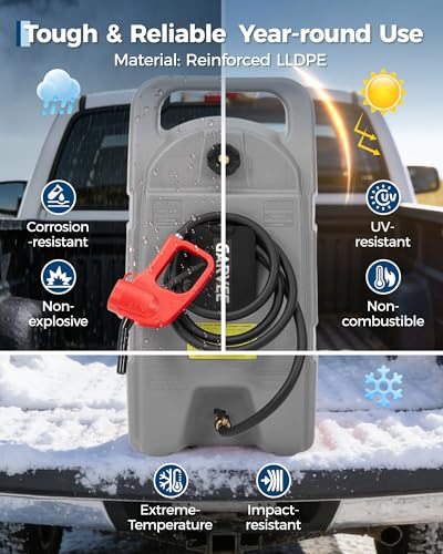 Slim 15 Gallon Gas Can, Fuel Tank Container with LE Fluid Transfer Manual 10 FT Siphon Pump, Portable Diesel Gas Storage Caddy Wheels for ATV, Weeder, Boat, Tractor, Snow Blower,Generator - view 6