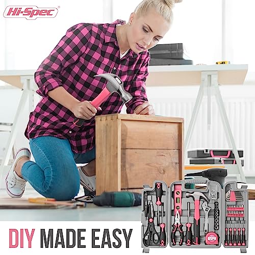 Woman Home DIY Repair Pink Tool Kit with Portable Toolbox Case - view 6