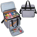 Crochet Bag Knitting Bag Yarn Storage Tote, Yarn Organizer, Gray Dot