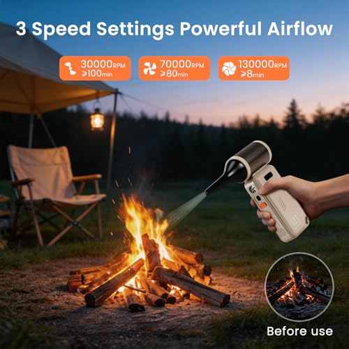 130,000 RPM Rechargeable Compressed Air Duster, Camel - view 7