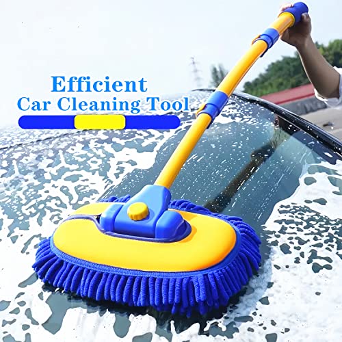 Scratch-Free Car Wash Brush, Extendable Long Handle Mop (Blue) - view 6