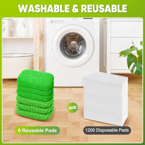 6-Pack Reusable Microfiber Mop Pads Compatible with Swiffer Sweeper - view 5