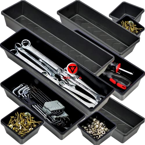 Tool Box Organizer Tray Divider Set, Extra Large Toolbox Trays, Tool Box Organizers and Storage Kit, Rolling Tool Chest Drawer Bins, Hardware Screwdrivers Pliers Organization, 6pcs
