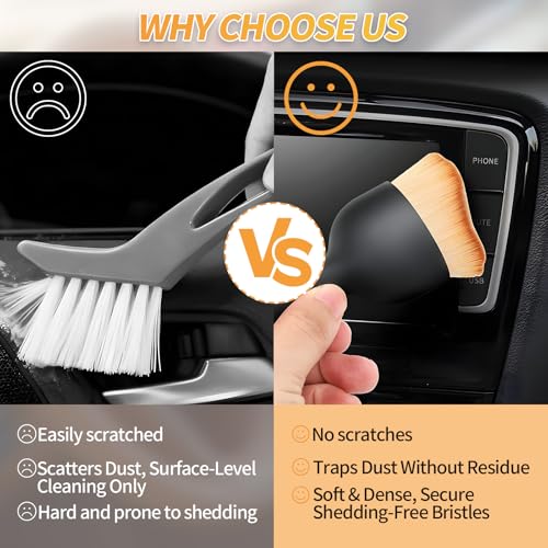 2PCS Car Interior Dust Brush,Soft Microfiber Bristles, Car Detailing Brush Cleaning Brush, Dust Brush Car Interior Cleaning Tool for Car Vents, Dashboards, and Home Use - view 4