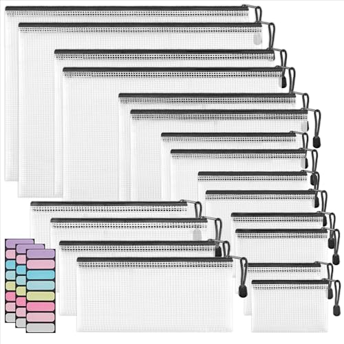 18 Pcs Mesh Zipper Pouch Bags, Multi-use Zipper Pouches, 8 Sizes