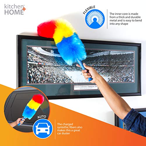 Kitchen + Home 23” inch Rainbow Static Duster - Electrostatic Feather Duster Attracts dust Like a Magnet! - view 5