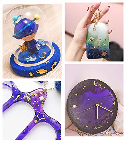 Cosmos Themed Resin Fillers Charms Beads 42Pcs Gold Alloy Star Moon Planet Filling Accessories for Epoxy Resin Craft Jewelry Making - view 5
