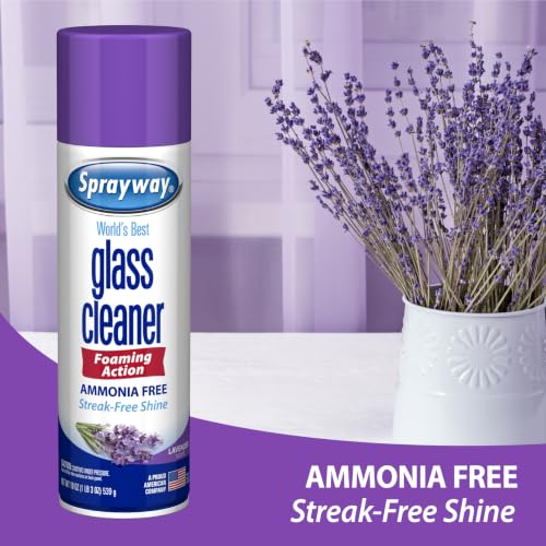Glass Cleaner Lavender Scent Foaming Aerosol Spray, 19oz, Pack of 6 | Ammonia-Free, Streakless, Fast-Acting | Cleans & Polishes Glass Surfaces | Removes Fingerprints, Dust, Dirt, Smoke Film - view 4