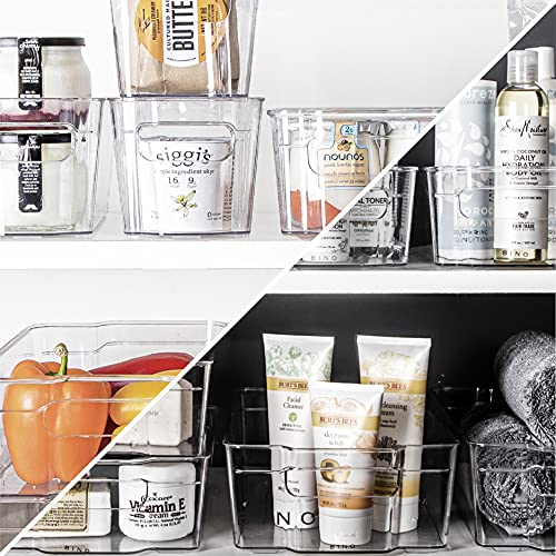 Stackable Storage Bins, Small - 2 Pack | THE STACKER COLLECTION | Clear Plastic | Built-In Handles | BPA-Free | Containers for Organizing Kitchen Pantry | Multi-Use Organizer - view 5
