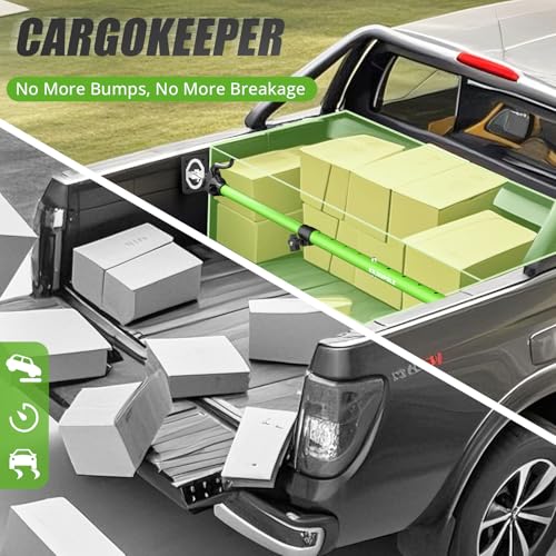 Adjustable Cargo Bars, 40" to 79" Non-Slip Truck Bed Divider, Cargo Bar for Pickup Truck Bed Cargo Bars for SUVs, Trailers, Vans, with Cargo Net Organizer and Divider Bar, 1-Pack - view 5