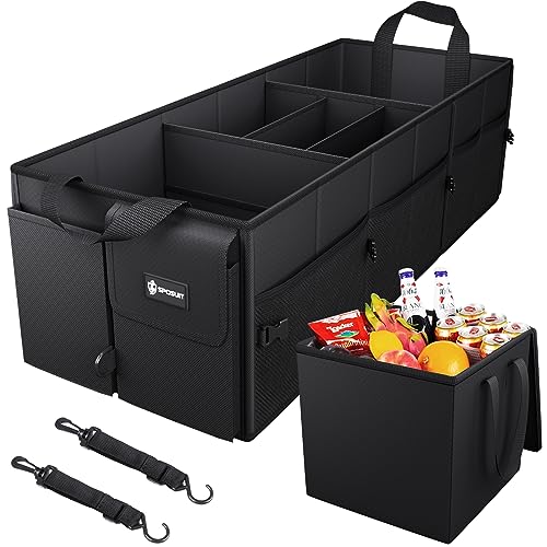 Large Trunk Organizer with Cooler - 98L Collapsible Car Storage