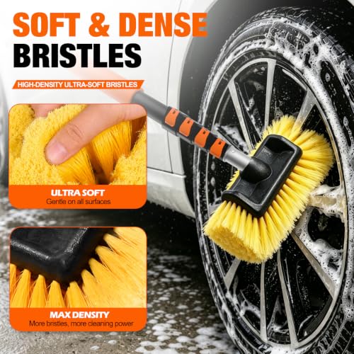 12FT Car Wash Brush with Long Handle, Car Cleaning Brush with 12 Inch Soft Bristle, Solar Panels Cleaner with Telescoping Pole for RV, Truck, Boat, House Siding - view 6