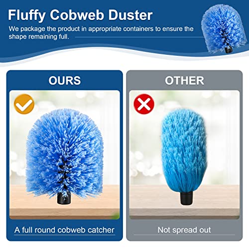 Twist-On Cobweb Duster Head Brush, Fits Standard 3/4 inch Threaded Poles, Attachment Spider Web Duster Brush for Outdoor & Indoor Cleaning (Pack of 2) - view 3