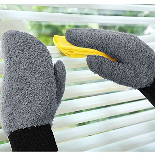 3 Pairs Microfiber Dusting Mitts with Thumb for House Cleaning - view 6