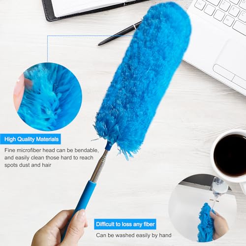 3 PCS 15.7 to 35.5 Inch Extendable Telescoping Microfiber Duster Bendable Brush Washable Dusting Brush for Home Office Car - view 4
