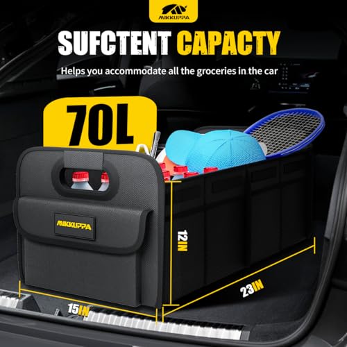 Car Trunk Organizer - 70L Foldable Car Storage for Grocery, Black - view 2