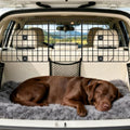Dog Car Barrier for SUVs, Vehicles, Dividers, Adjustable Heavy-Duty Wire Pet Gate, Foldable Car Pet Barrier with Mesh Bag, Car Accessories Safety Travel, for Cargo Area 36.6" to 64.5" Width