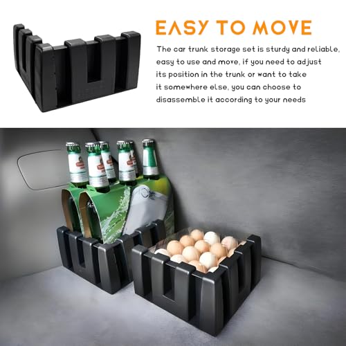 8PCS Multipurpose Cargo Organizer Blocks, Plastic Cargo Storage Organizer Blocks for Wool Carpet Trunk, Grocery Trunk Divider Cargo Containment System for Car SUV Van Trunk - view 6