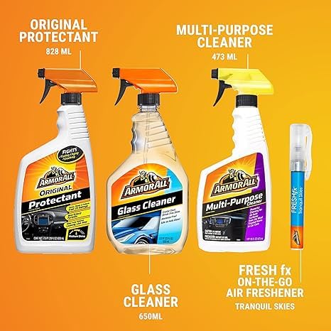 Premier Car Care Kit, Includes Car Wax & Wash Kit, Glass Cleaner, Car Air Freshener, Tire & Wheel Cleaner, 8 Pieces Protectant, Glass and Cleaning Wipes, 30 Count Each (Pack of 3) - view 3
