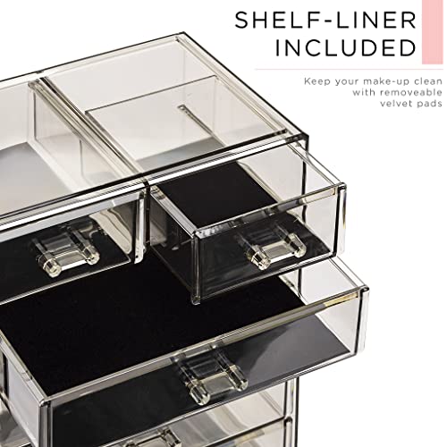 Makeup Organizer, 6-Drawer Acrylic 2-Piece Set (Black Jewel) - view 6