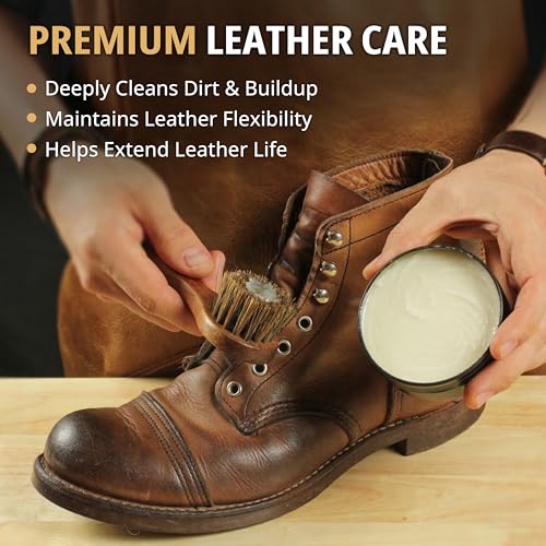 Saddle Soap for Leather – 3-Piece Saddle Soap Kit for Leather Cleaning, Boots, Tack, and Saddles – Includes Applicator and Cloth – Leather Soap and Conditioner for Leather Boots and Tack Care - view 3