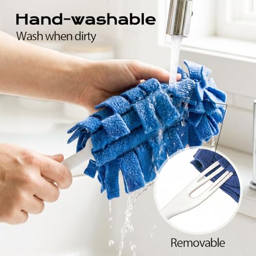 Reusable Duster Refills, Fleece Duster Refill Reusable Dusters for Cleaning, Electrostatic Duster Refills Washable Cleaning Pads Tools for Home, Blinds, Car, Furniture (5 Colors*1) - view 4