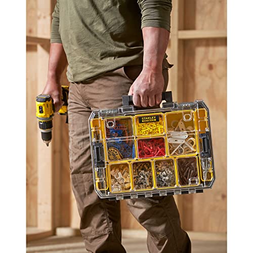 Stanley FatMax FMST82967-1 Stackable Tool Box with Transparent Lid and 10 Sorting Inserts of Different Sizes, Can be Combined with Other TSTAK Boxes - view 5