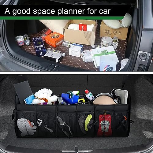 Large Capacity Trunk Organizer, Waterproof Car Accessory, Non-Slip, Foldable, Suitable for All Vehicles, Black - view 6