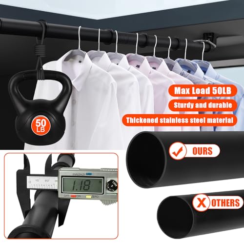 Car Clothes Hanger Bar, 30-63 Inches Expandable Heavy Duty Car Clothes Rack for Car Travel - Adjustable Clothes Storage Hanger Automotive Travel Hanging Rack for Most Cars,Trucks,SUVs,Road Travelers - view 4