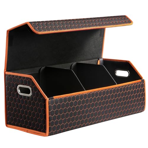 Car Trunk Organizer for SUV and Sedan, Orange-Honeycomb, 29.5 in