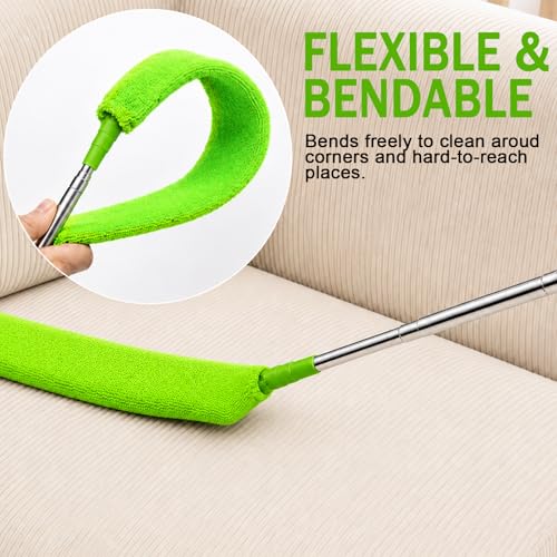 Retractable Gap Dust Cleaner with Extension Pole & 3 Microfiber Cloths - view 6