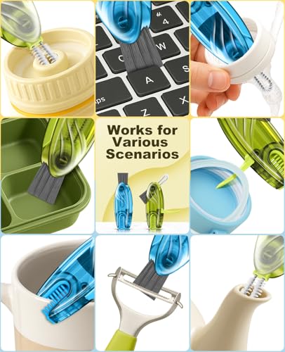 4 in 1 Cup Lid Gap Cleaning Brush Set 2 Pcs - Multifunctional Bottle Cleaning Brush Tools for Home Kitchen and Travel Cleaning | Portable Silicone Cup Lid Cleaner in 2 Colors - view 6