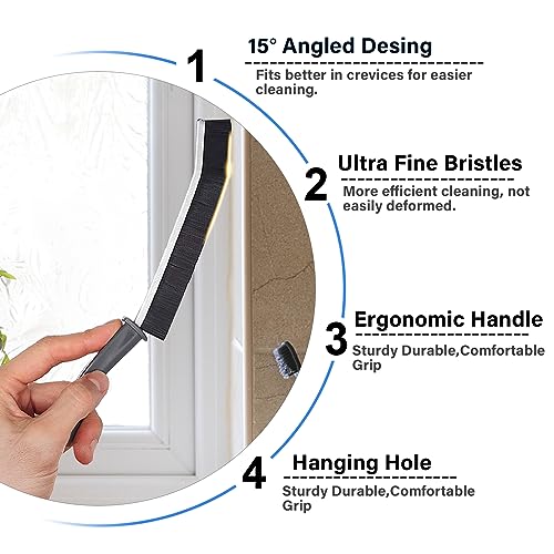 Crevice Cleaning Brush Hand-held Crevice Cleaning Tool, Gap Cleaning Brush, Crevice Cleaning Tool, Small Crevice Cleaning Brush for Kitchen Bathroom Tiles Window Track Cleaning Brush (2 Pack) - view 2