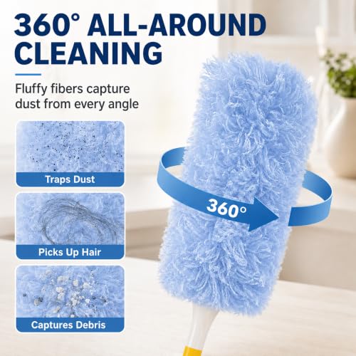 Duster Refills,Disposable Dusters for Cleaning,Heavy Duty Duster Refills, MultiSurface Dusting Wand,Dust Remover for Furniture,Blinds,Ceiling Fans&Home Cleaning Supplies (Violet, 25pcs) - view 4