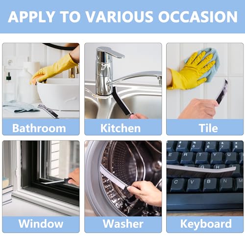 4Pcs Crevice Cleaning Brush Hard Bristle Crevice Cleaning Brush, Multifunctional Crevice Cleaning Tools, Scrub Brush Grout Cleaner Brush Small Brush for Household Use Kitchen Bathroom - view 4