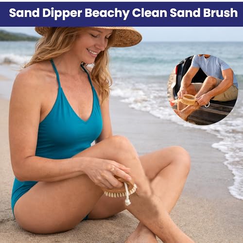 Beachy Clean Sand Brush – Ergonomic Oval Grip Handle, Removes Sand from Feet, Gear, Pets & Car Mats – Beach, Camping & Travel Essential - view 2