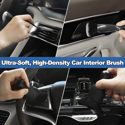 Windshield Cleaner Tool, 14Pcs Car Interior Cleaning Kit - Car Detailing Kit Interior Cleaner, Car Detailing Brushes, Car Duster Brush, All-in-One Inside Car Cleaning Supplies for Women Men - view 7