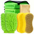 8PCS Car Wash Kit - Car Cleaning Supplies Come with Microfiber Cleaning Cloth, Car Wash Mitt, Car Wash Sponge and Premium Chamois Towel for Car, Kitchen, Bathroom and Household Cleaning