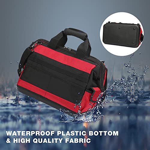 16" Top Wide Mouth Tool Bag with Water Proof Rubber Base, Multi-Compartment, 46 Pockets, For Tool Organizer & Storage, W081122A - view 3