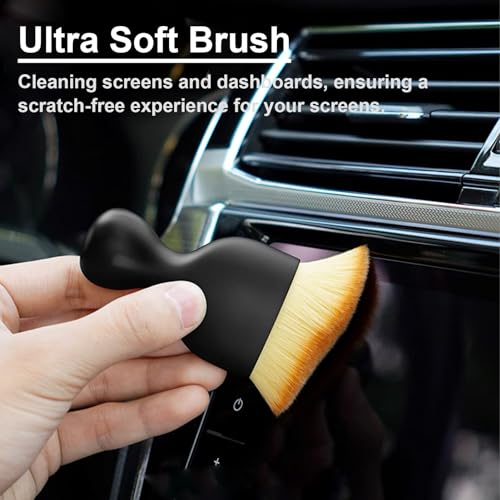 4 PCS Car Detailing Brush Set for Cleaning Interior or Exterior, Boars Bristle Detailing Brushes, Dusting Cleaning Supplies, Tool for Emblem, Air Vents, Wheels, Leather Upholstery Seat - view 3