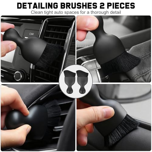 Car Accessories Gift Set for New Drivers, 13PCS Everyday Car Essentials Kit with Registration Insurance Holder, Cup Holder Coasters, Headrest Hooks & Cleaning Brushes for Men & Women - view 4