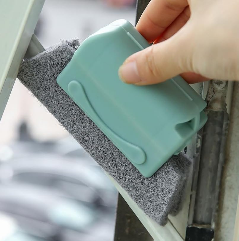 Window Track Cleaning Tool Set, 4Pcs Washable Sponge Brushes with Corner Scraper & Detachable Head, Deep Clean for Window Grooves, Sliding Doors, Tile Grout, Air Vents & Keyboard Gaps - view 5