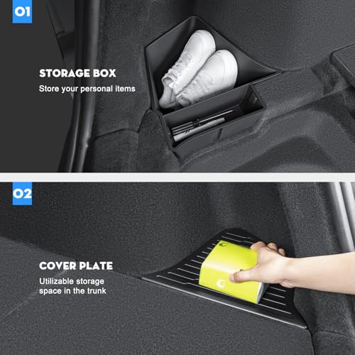 2PCS Rear Trunk Storage Bins with Lids for Tesla Model Y Juniper - view 5