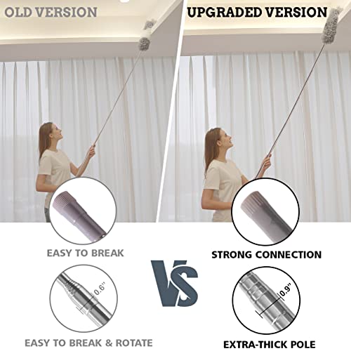 Upgraded Dusters for Cleaning (6pcs), Ceiling Fan Duster with 100" Thickened Extension Pole, Extendable Long Microfiber Duster for High Ceilings, Reusable & Washable Dusting Wand - view 2